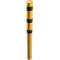 Bollard | steel tube  193 x 3,6 mm | yellow / black | stationary, for casting in concrete | total length: 2000 mm | with welded steel cap